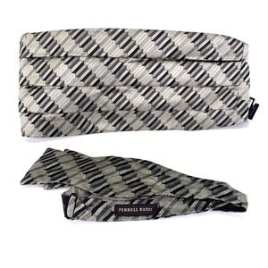 Ferrell Reed Nordstrom Silk Bow Tie and Cummerbund Geometric Print (A6)